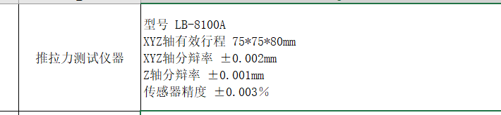 推拉力測試儀器技術(shù)要求